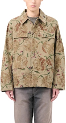 OUR LEGACY FW24 Jaket Cokelat Floral Print Multi-Pocket Loose Fit Pria M4241US Shop OUR LEGACY FW24 Jaket Cokelat Floral Print Multi-Pocket Loose Fit Pria M4241US