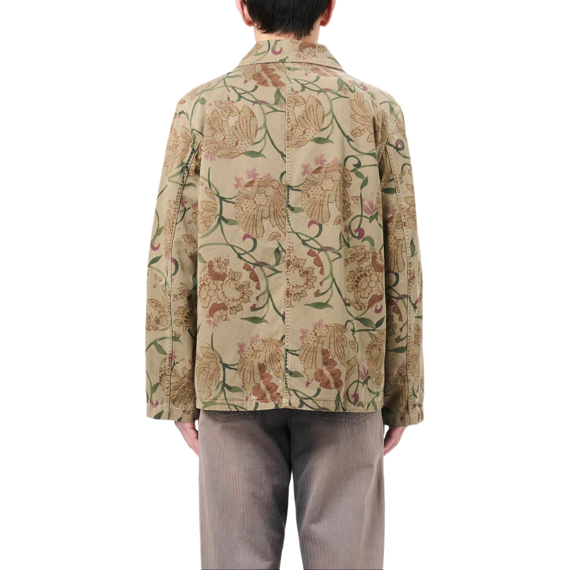 Purchase OUR LEGACY FW24 Jaket Cokelat Floral Print Multi-Pocket Loose Fit Pria M4241US
