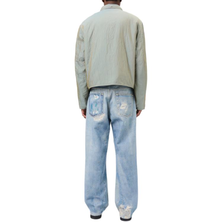 Details for OUR LEGACY FW24 Chaqueta Impermeable Ligera Arrugada con Cremallera Verde Oliva M4241SSO