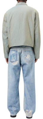 OUR LEGACY FW24 Chaqueta Impermeable Ligera Arrugada con Cremallera Verde Oliva M4241SSO Details for OUR LEGACY FW24 Chaqueta Impermeable Ligera Arrugada con Cremallera Verde Oliva M4241SSO