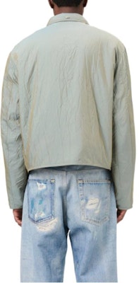 OUR LEGACY FW24 Chaqueta Impermeable Ligera Arrugada con Cremallera Verde Oliva M4241SSO Sizing OUR LEGACY FW24 Chaqueta Impermeable Ligera Arrugada con Cremallera Verde Oliva M4241SSO