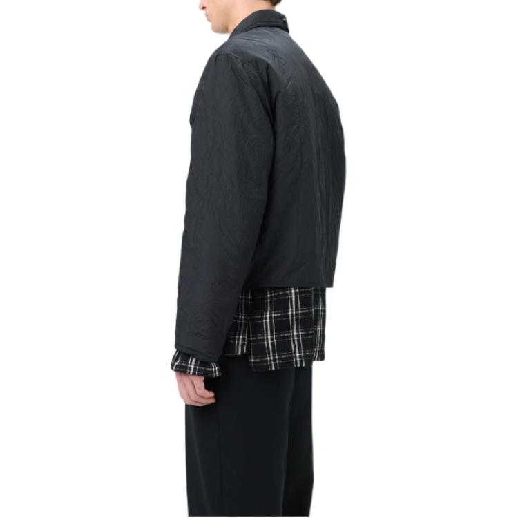 Cheap OUR LEGACY FW24 Jaket Hitam Ringan Tahan Air Longgar Bertekstur Crinkled M4241SS
