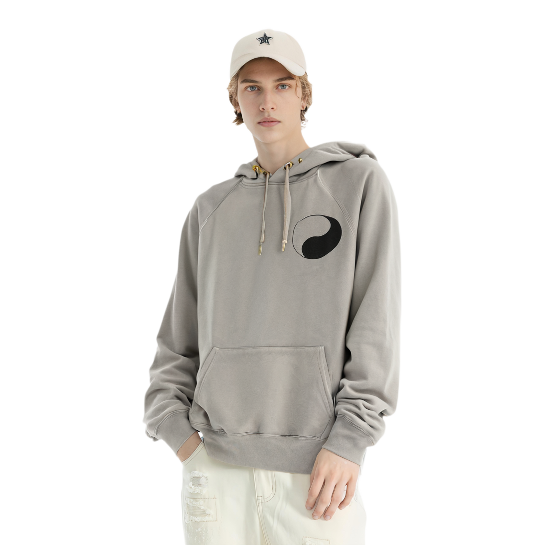 Details for OUR LEGACY FW24 Sudadera Oversized Hombre Yin-Yang Natura Teñida. WS2246WC