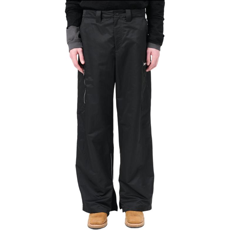 Details for OUR LEGACY FW24 Pantalones Cargo Resistentes al Agua Satinados Hombre Negro M4244TB