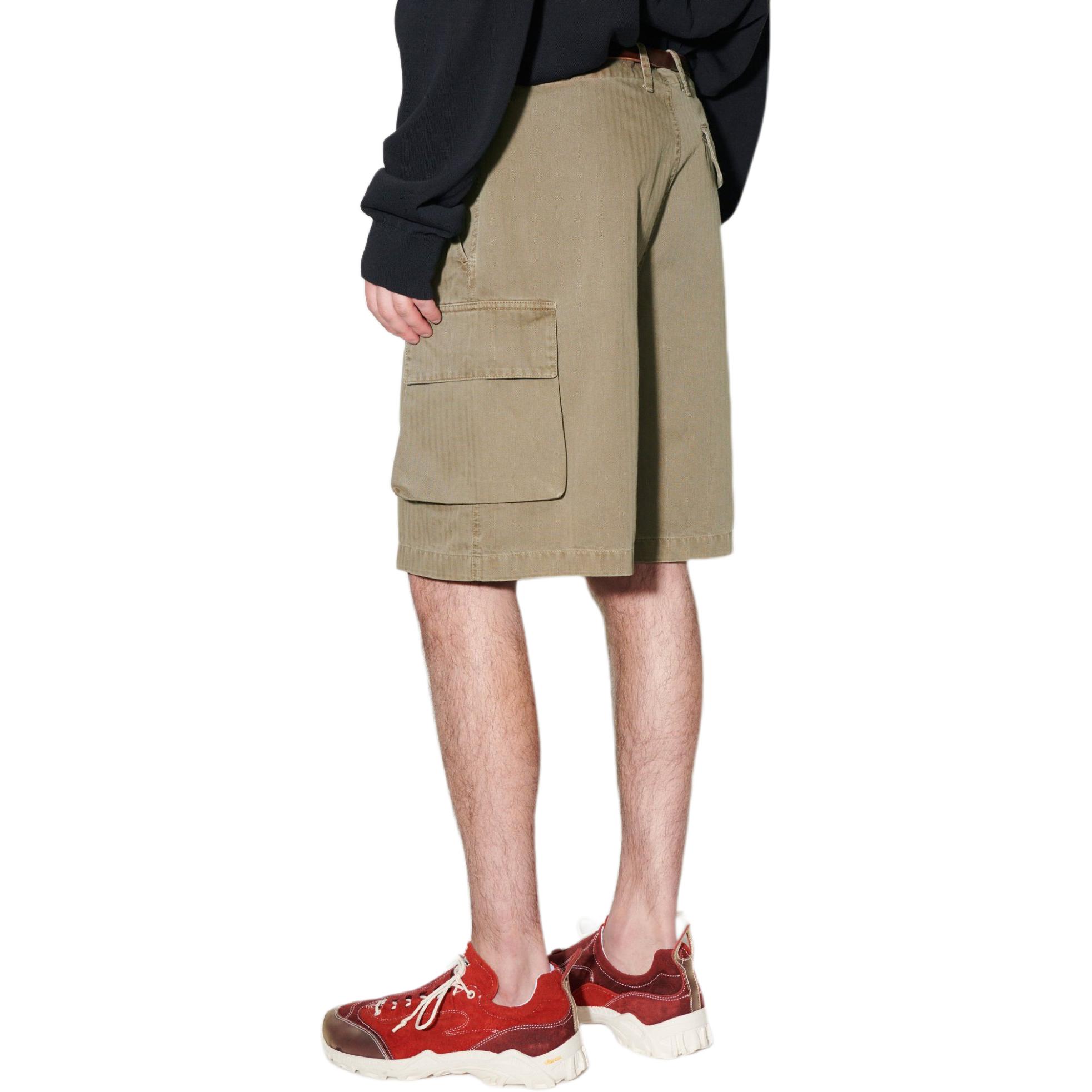 Shop OUR LEGACY Shorts Hombre Verde Oliva Relajados Cintura Media Casual. M2244MUO