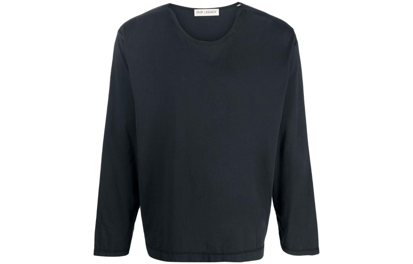 OUR LEGACY Oversized Crewneck Solid Color Long Sleeve Sweatshirt Men Black M2236PB