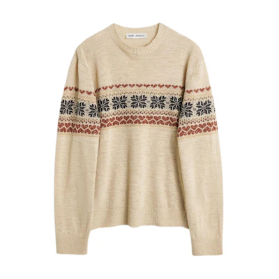 OUR LEGACY Oversized Ribbed Collar Knit Sweater Multicolor - Long Sleeve M2243BS