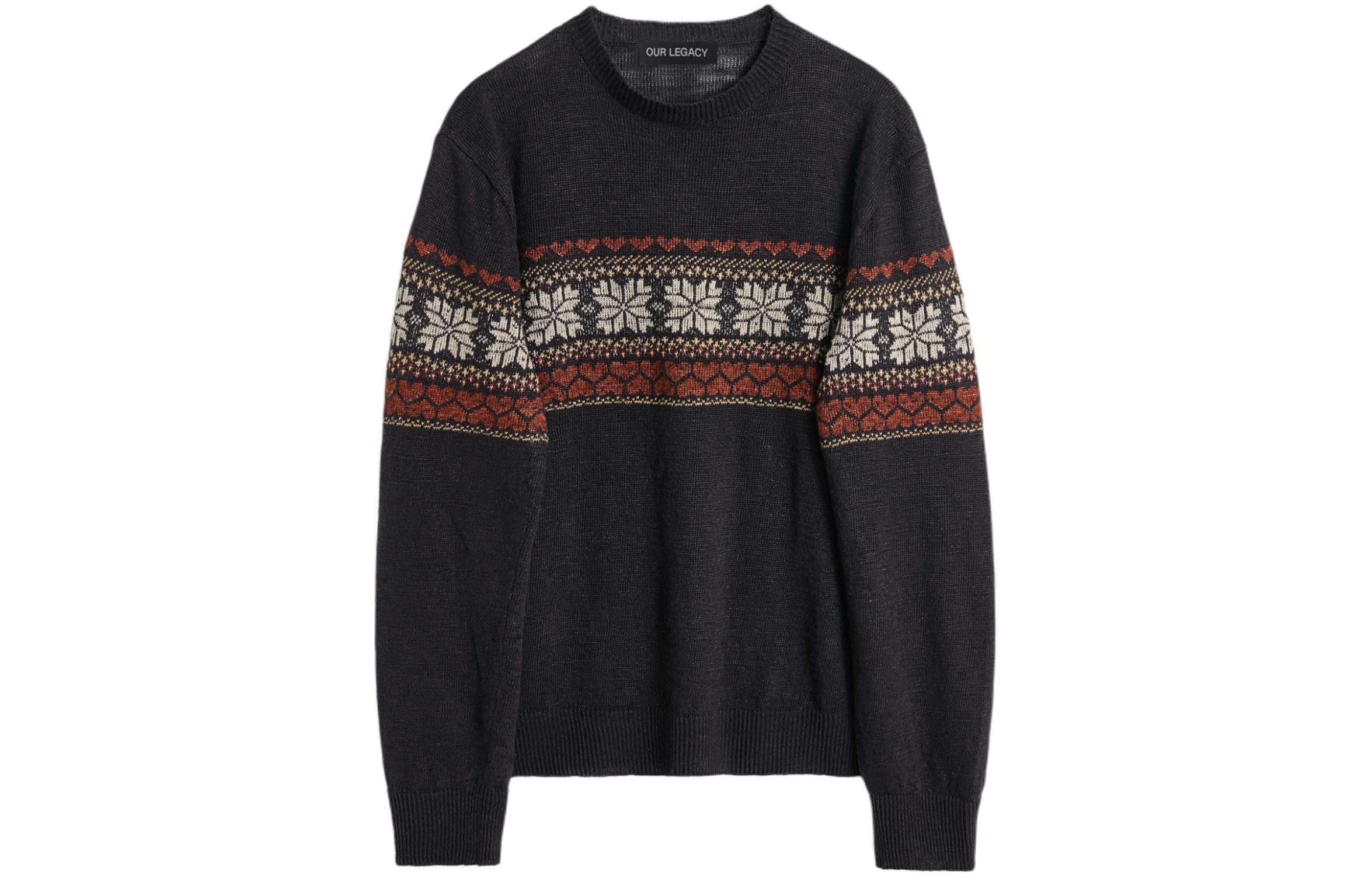 OUR LEGACY Semi-Sheer Ribbed Knit Sweater  Relaxed Fit Multi-Color M2243BD