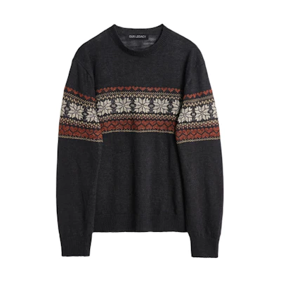 OUR LEGACY Semi-Sheer Ribbed Knit Sweater Relaxed Fit Multi-Color M2243BD