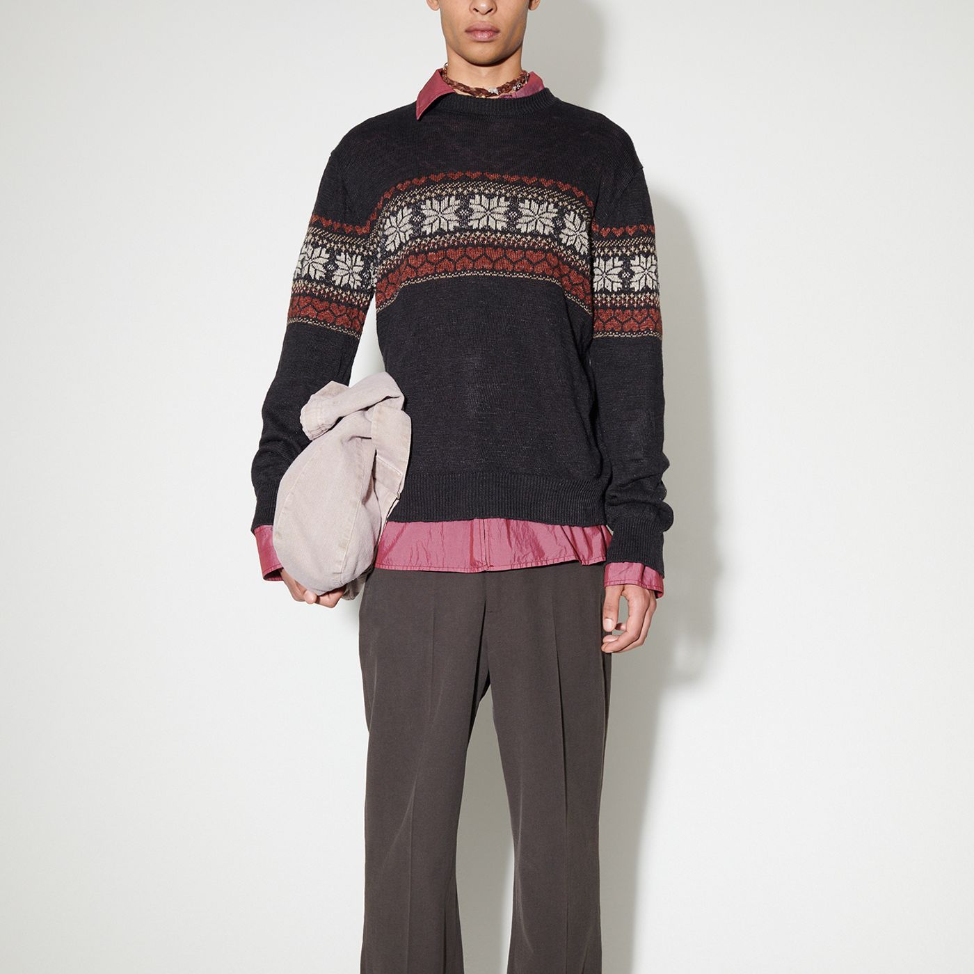 Lookbook OUR LEGACY Suéter Tejido Acanalado Semi-Transparente Ajuste Relajado Multicolor M2243BD