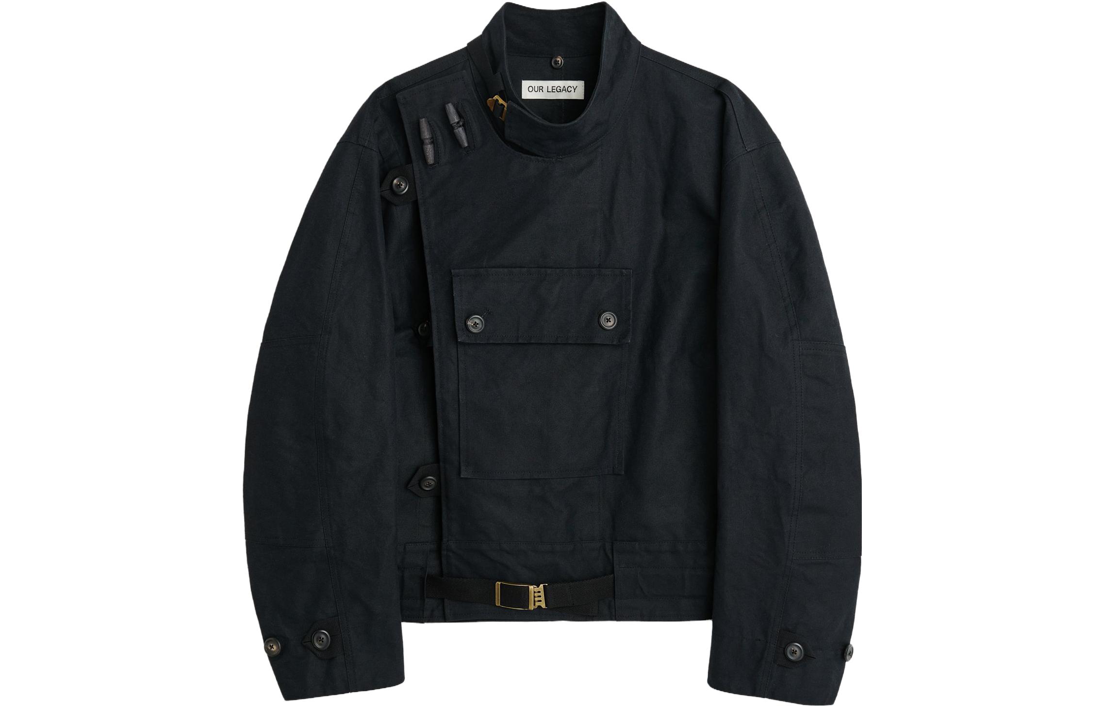 Our Legacy Solid Color Oversized Long Sleeve Jacket Black M4231DBH