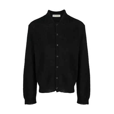 OUR LEGACY Solid Color V-Neck Button-Up Knit Cardigan Sweater M4213ECFSE