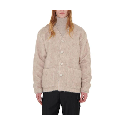 OUR LEGACY SS23 Mohair V-Neck Cardigan Sweater Camel Color M4226CA