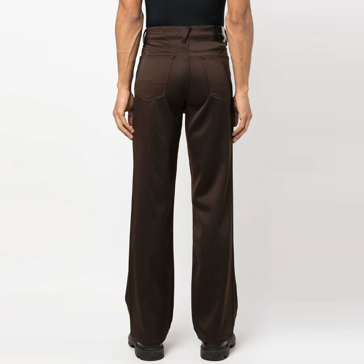 Shop OUR LEGACY SS23 Celana Santai Coklat High-Waisted Straight-Leg Pria M42257BW