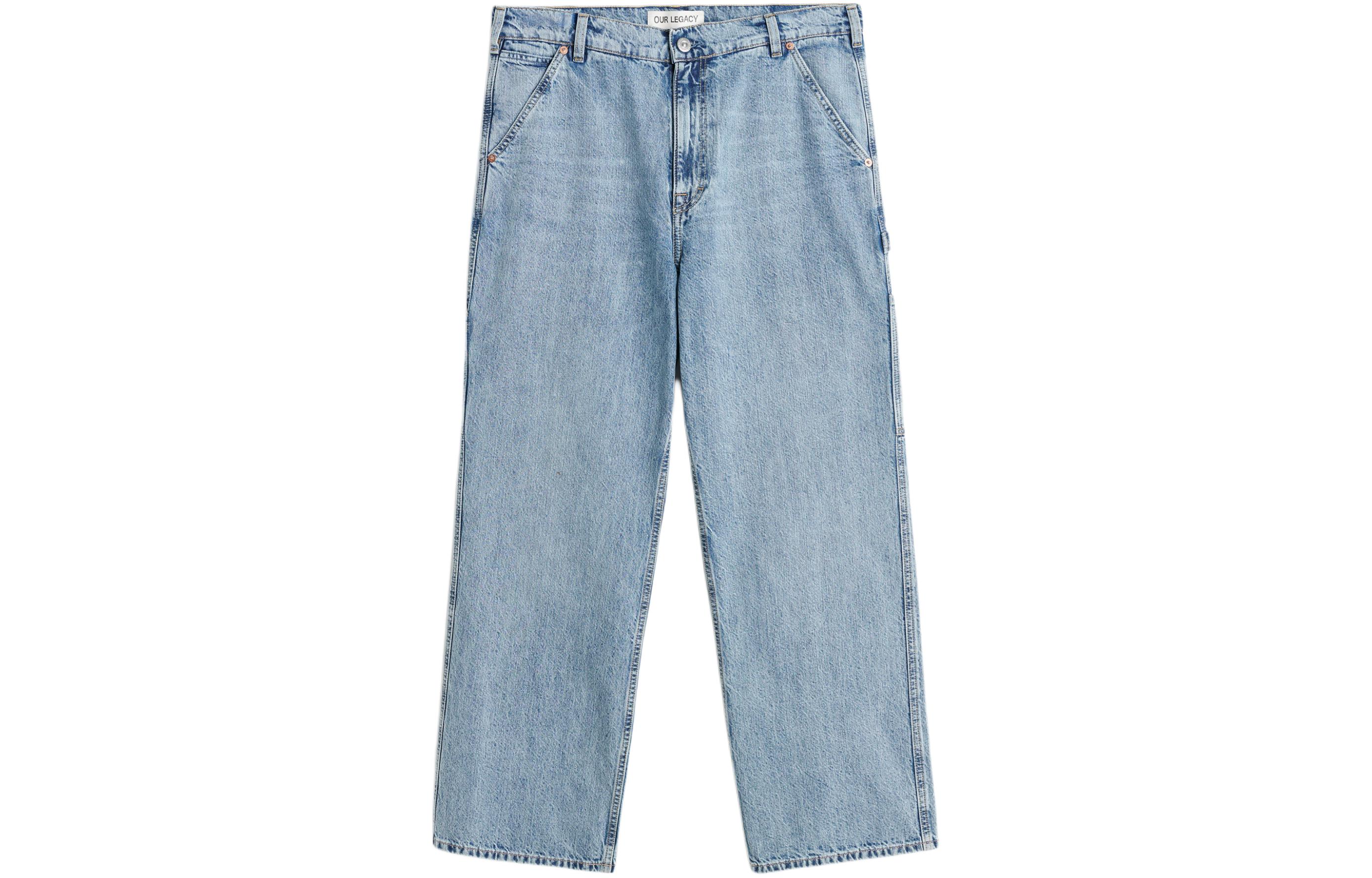 OUR LEGACY SS24 High-Waisted Wide-Leg Carpenter Jeans Men’s Blue Denim M2245JS