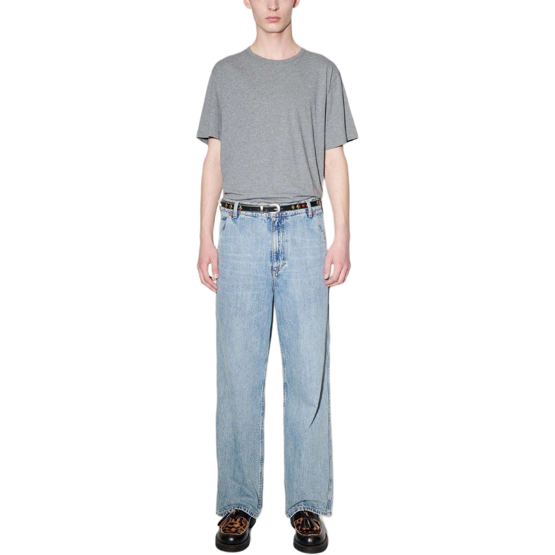 Shop OUR LEGACY SS24 Jeans Carpenteros Hombre Azul Denim de Tiro Alto y Pierna Ancha M2245JS