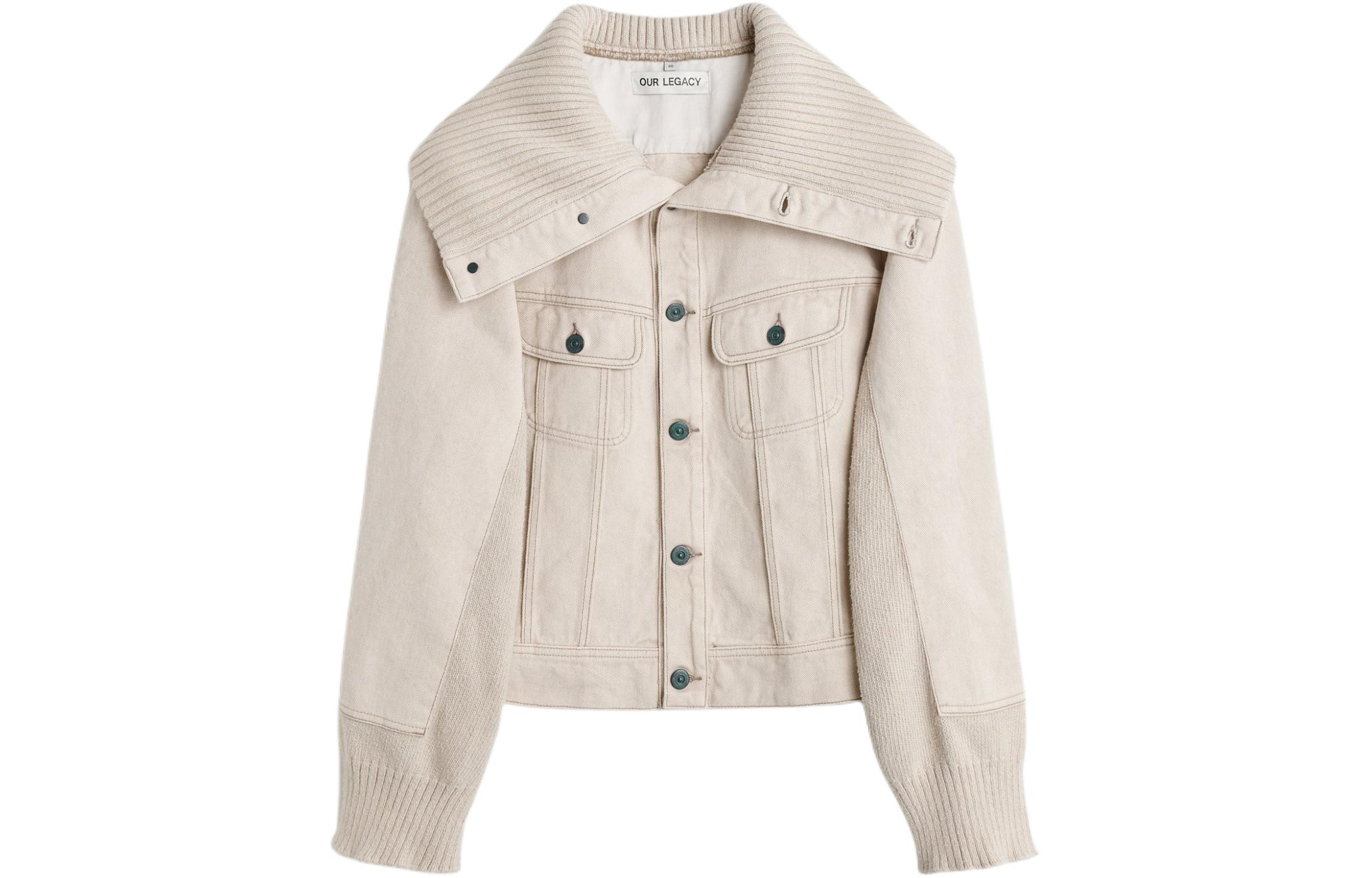 Our Legacy SS24 Retro Colorblock Ribbed Denim Jacket White - M2245FGA