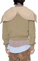 Shop OUR LEGACY SS24 男女款卡其色羅紋袖口拉鍊連帽外套。 M2246FC