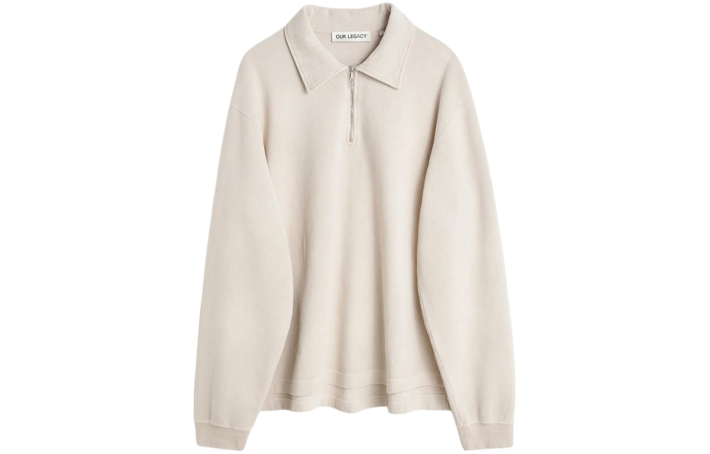 Our Legacy SS24 Solid Ribbed Knit Cuff Sweatshirt Men’s Light Sand M2246LG