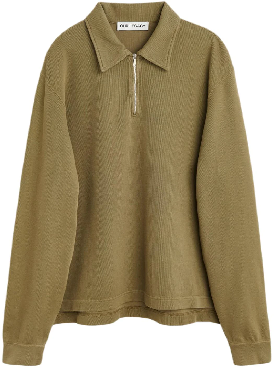 our-legacy-ss-24-solid-ribbed-knit-cuff-sweatshirt-olive-m2246-lo