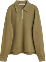 Our Legacy SS24 Solid Ribbed Knit Cuff Sweatshirt Olive - M2246LO Our Legacy SS24 Solid Ribbed Knit Cuff Sweatshirt Olive - M2246LO