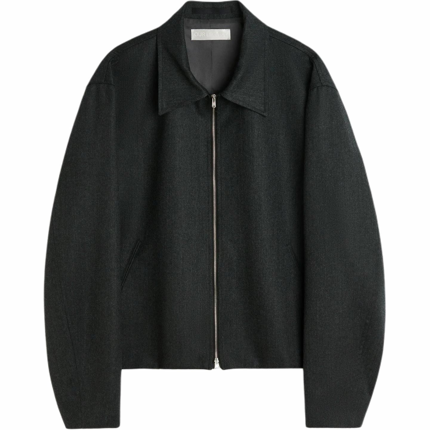 Order Our Legacy SS25 Minimalist Loose Fit Zip-Up Jacket Charcoal Gray Men’s M2250MP