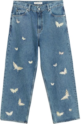 Our Legacy SS25 Vaqueros Anchos Indigo Hombre con Mariposa Bordada Cintura Alta M2255VCI Buy Our Legacy SS25 Vaqueros Anchos Indigo Hombre con Mariposa Bordada Cintura Alta M2255VCI