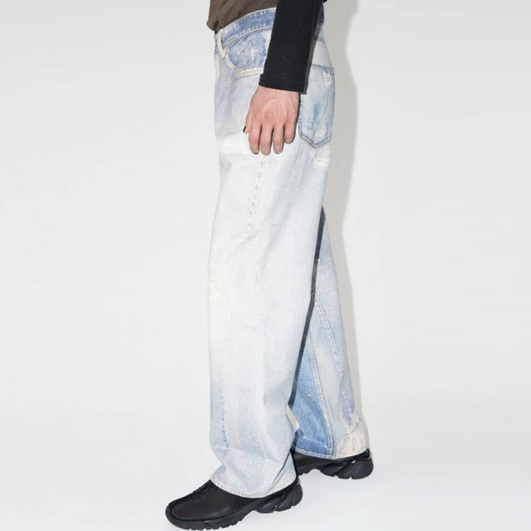 Cheap 아워 레거시 서드 컷 디지털 프린트 그래피티 워시드 루즈 스트레이트 진 라이트 블루 M4205TDD