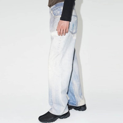 아워 레거시 서드 컷 디지털 프린트 그래피티 워시드 루즈 스트레이트 진 라이트 블루 M4205TDD Cheap 아워 레거시 서드 컷 디지털 프린트 그래피티 워시드 루즈 스트레이트 진 라이트 블루 M4205TDD