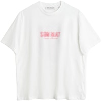 OUR LEGACY Unisex Loose Fit Printed Ribbed Short Sleeve T-Shirt White M2246BSM OUR LEGACY Unisex Loose Fit Printed Ribbed Short Sleeve T-Shirt White M2246BSM