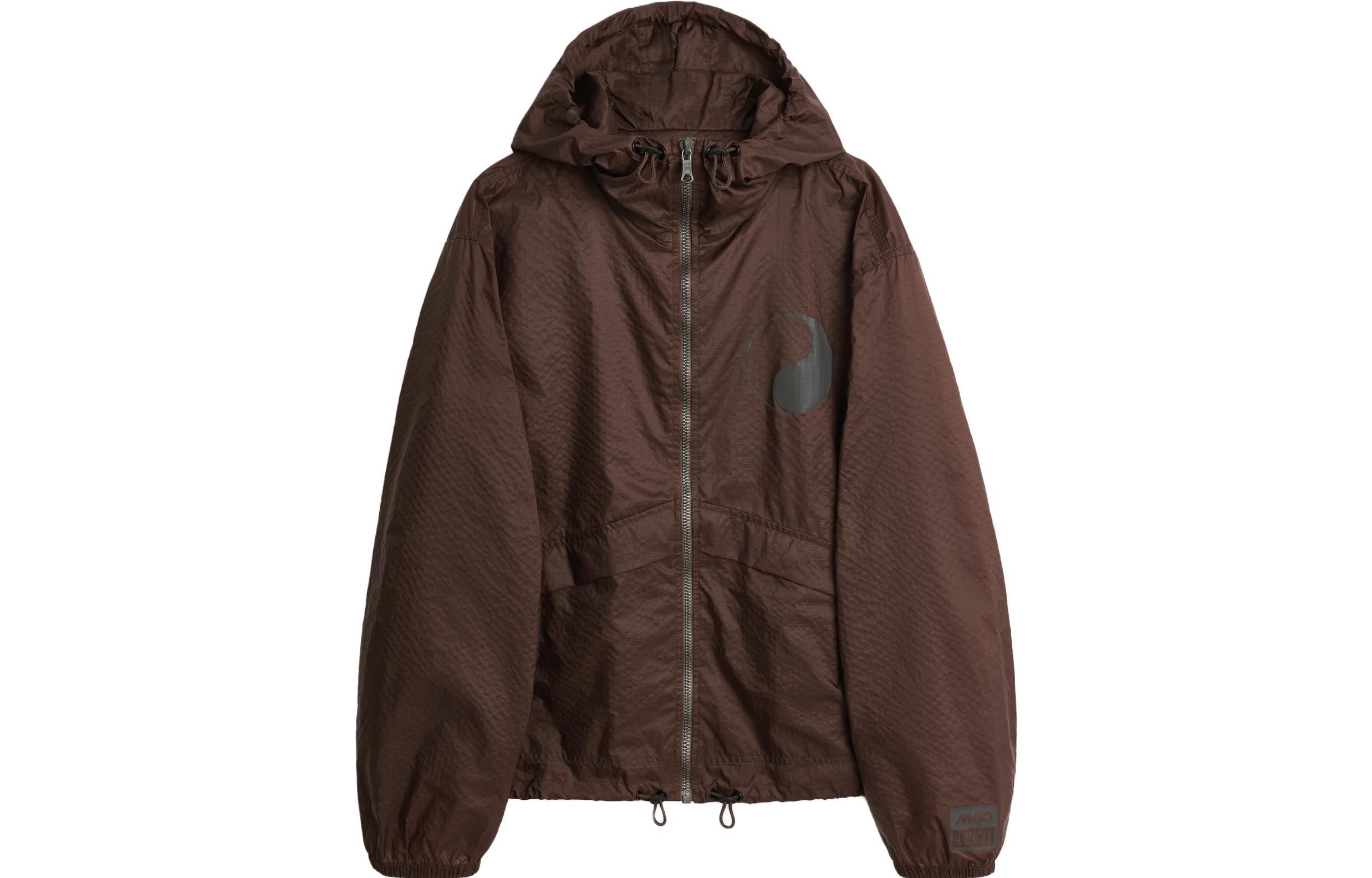 Our Legacy x Satisfy FW23 Two-Tone Windbreaker Hoodie Jacket Brown Unisex WSR4231WD