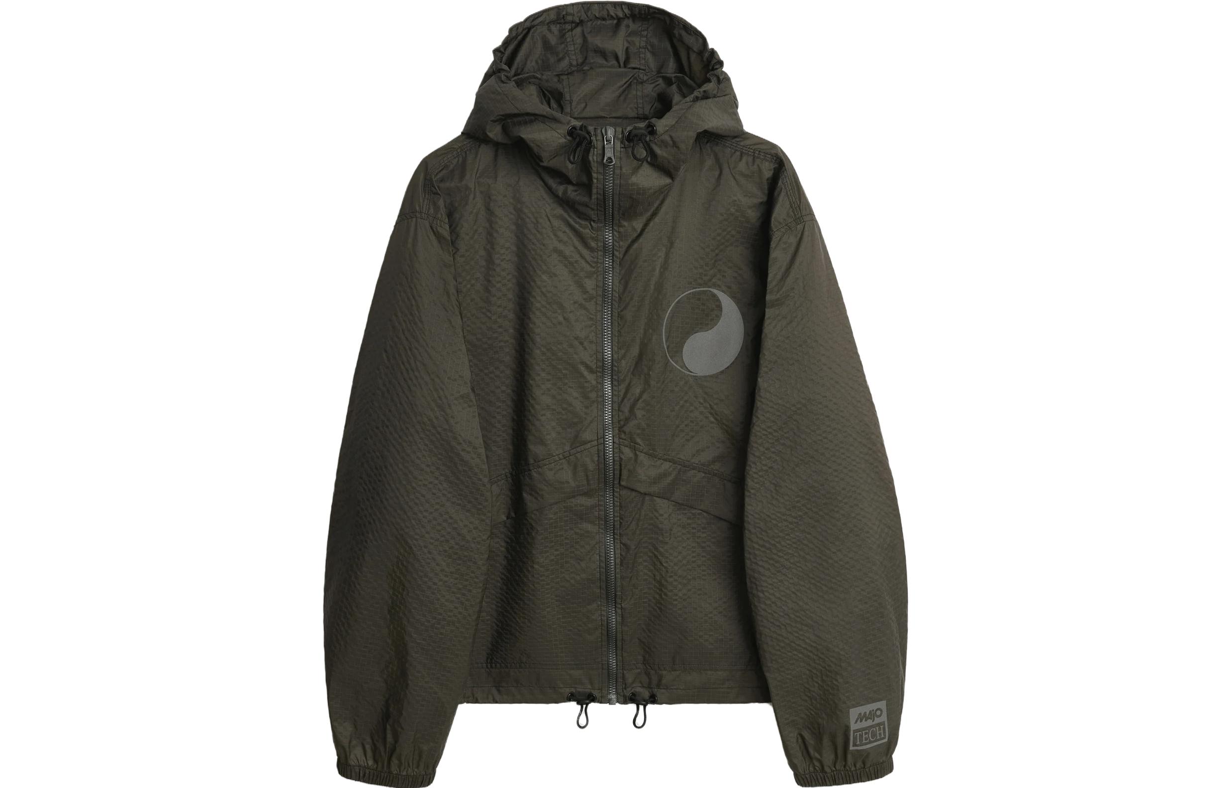 Our Legacy x Satisfy FW23 Yin-Yang Windbreaker Hoodie Jacket Unisex Black WSR4231WW