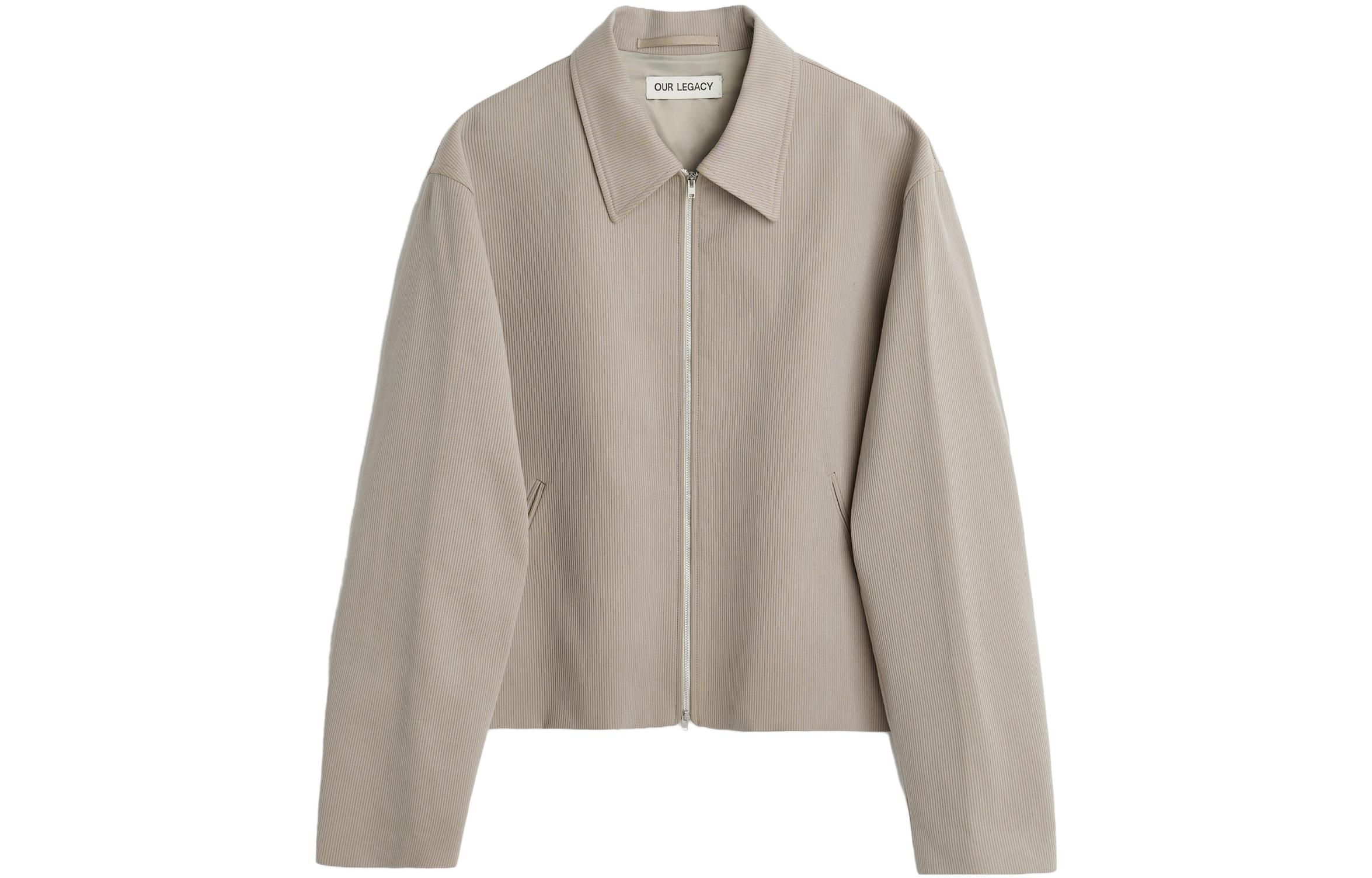 Our Legacy Zip-Up Solid Color Point Collar Jacket Beige M4230MLG