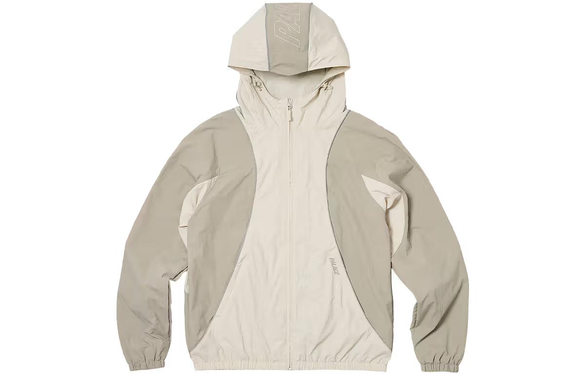 Palace 2023 Summer Logo Print Outdoor Jacket White - Unisex Colorblock Hoodie P24JK045