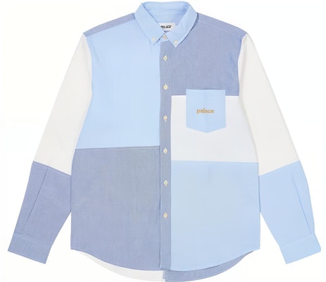 PALACE 2023 夏季蓝白拼色多彩刺绣Logo男女同款牛津衬衫 P24SHT034 Order PALACE 2023 夏季蓝白拼色多彩刺绣Logo男女同款牛津衬衫 P24SHT034