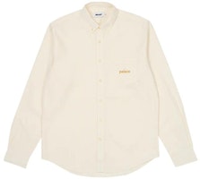 PALACE 2023 Summer Oxford Shirt Soft White Long Sleeve Unisex Embroidered Logo. P24SHT019 PALACE 2023 Summer Oxford Shirt Soft White Long Sleeve Unisex Embroidered Logo. P24SHT019