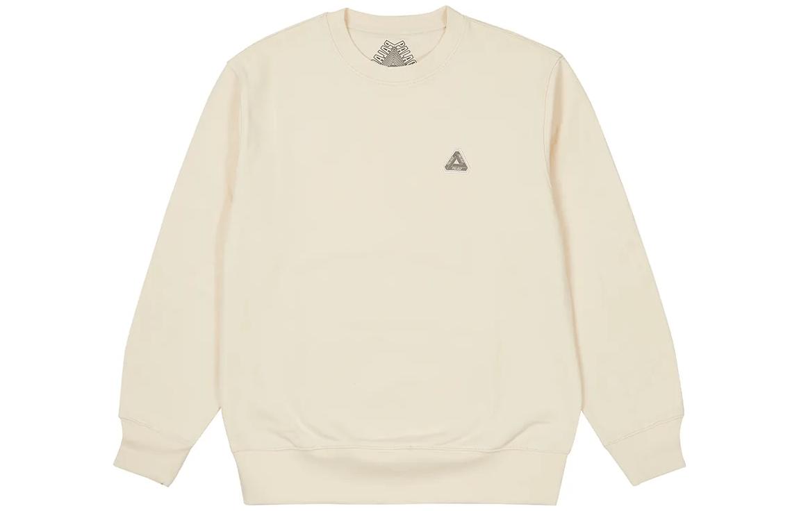 PALACE 2023 Summer Sofar Crew Soft White Sweatshirt Unisex Minimal Logo Beige. P24CW011