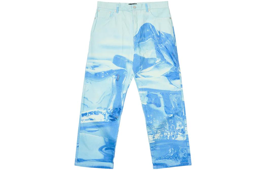 Order PALACE 2023夏季宽松水晶蓝色牛仔裤 Unisex 男女同款 P24T041