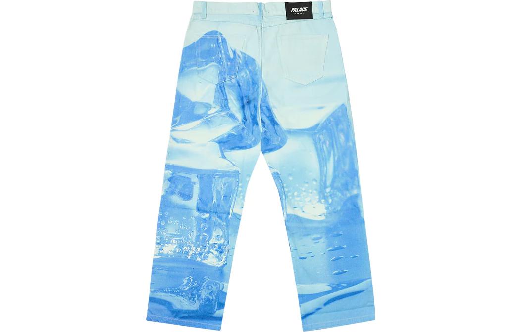 Lookbook PALACE 2023夏季宽松水晶蓝色牛仔裤 Unisex 男女同款 P24T041