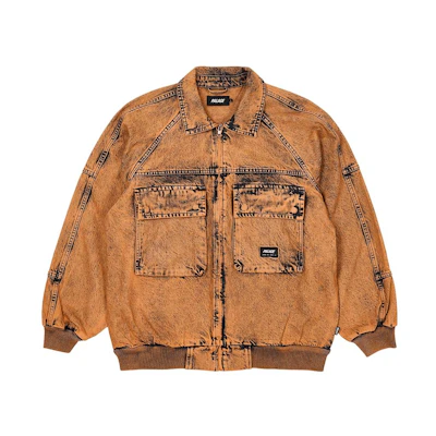 PALACE 2023 Summer Washed Denim Jacket with Double Pockets Unisex - Orange. P24JK086
