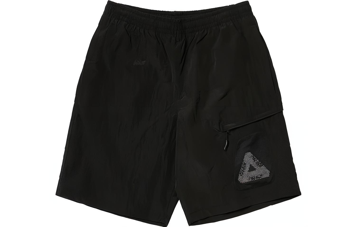 PALACE 2023 Summer Y-Ripstop Shell Logo Print Black Casual Shorts Unisex. P24ST044