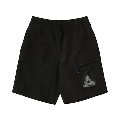 PALACE 2023 Summer Y-Ripstop Shell Logo Print Black Casual Shorts Unisex. P24ST044