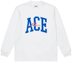 Palace ACE Unisex Embroidered Logo Crewneck White Longsleeve Sweater P20ES019 Palace ACE Unisex Embroidered Logo Crewneck White Longsleeve Sweater P20ES019