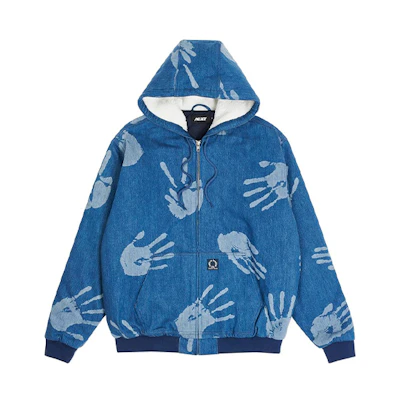 PALACE Active Bredda Blue Printed Hooded Padded Jacket Unisex PAL-FW20-097