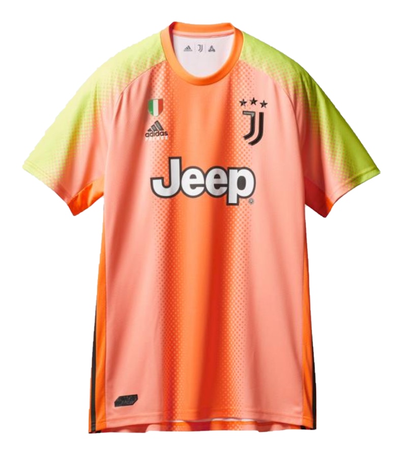 Palace Adidas Palace Juventus Authentic Buffon 77 Match Jersey Orange/Slime