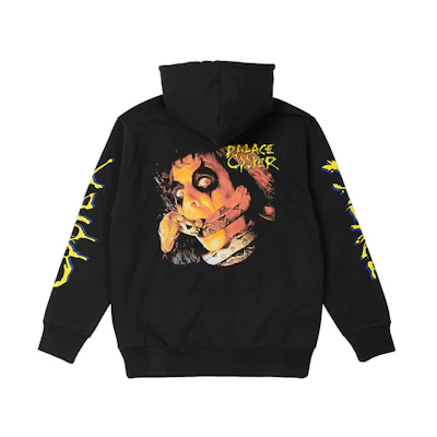 Palace Alice Cooper Black Hoodie with Logo Back Print Unisex Pullover P20HD043