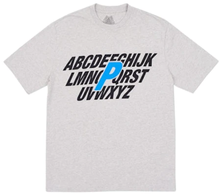 Palace Alpha T-Shirt Grey Marl/Black/Blue Buy Palace Alpha T-Shirt Grey Marl/Black/Blue