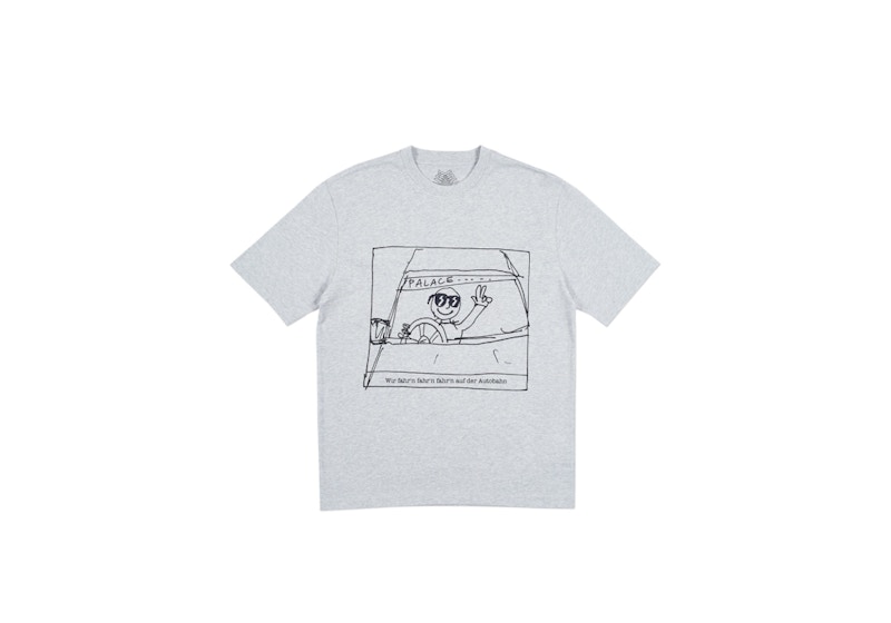 Palace Autobahn T-Shirt Grey Marl