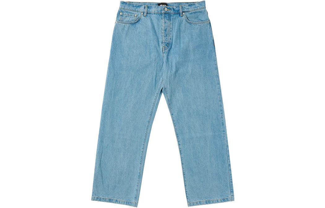 PALACE Baggier Straight Leg Stone Wash Logo Embroidered Jeans Unisex Blue. P24T007