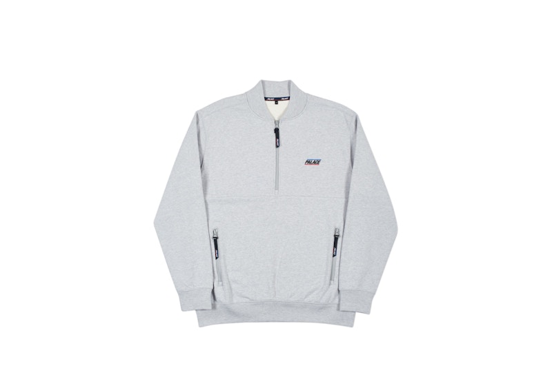 Palace Basically a Half Zip Bomber Grey Marl